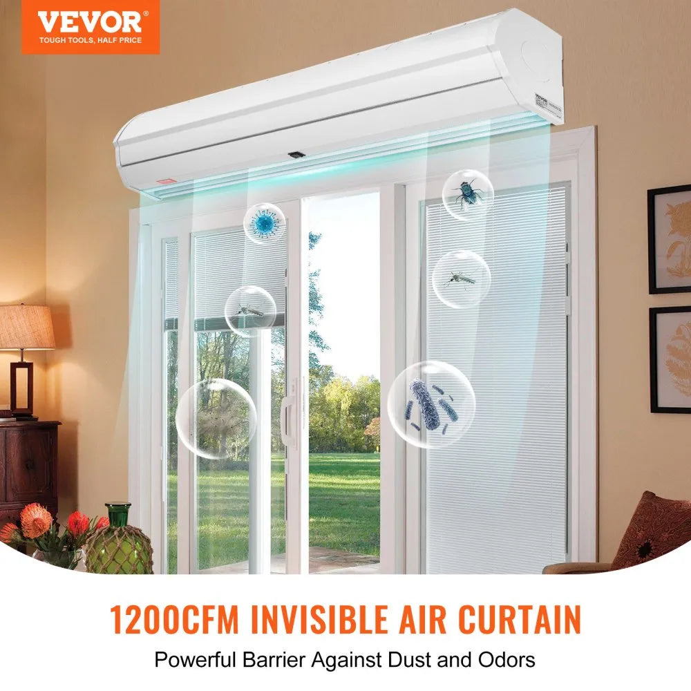 LFM120-1200-U - 48" VEVOR Air Curtain with 1200 CFM Flow Rate