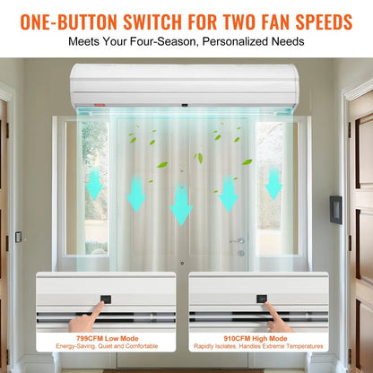 LFM120-1200-U - 48" VEVOR Air Curtain with 1200 CFM Flow Rate