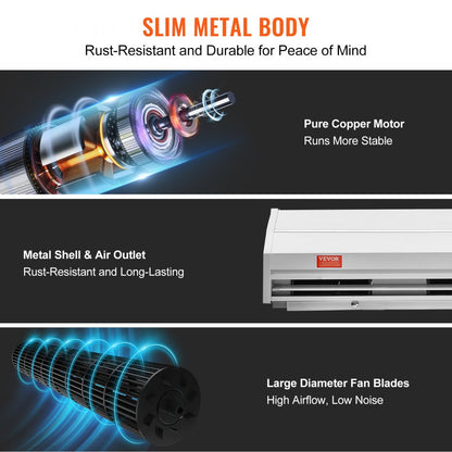 LFM120-1200-U - 48" VEVOR Air Curtain with 1200 CFM Flow Rate
