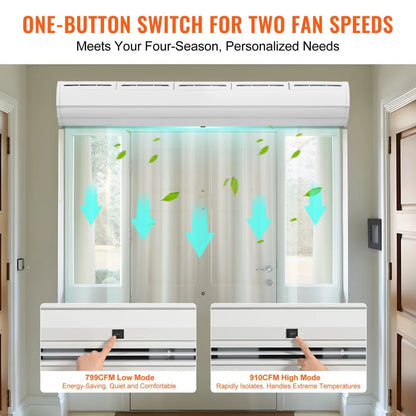 LFM120-1500-U - 60" Air Curtain 1500CFM with Dual-Speed Function