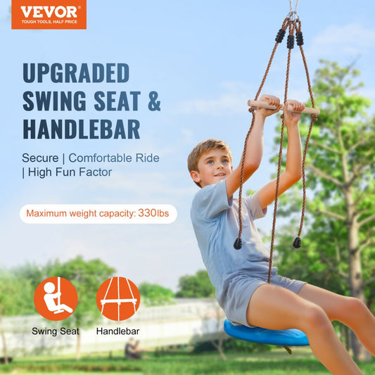 HL-52ft-008 - 52ft Zip Line Kit for Kids & Adults, 500 lb Capacity