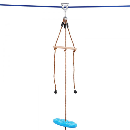 HL-52ft-008 - 52ft Zip Line Kit for Kids & Adults, 500 lb Capacity