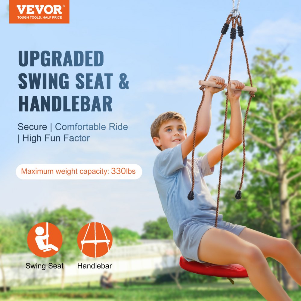 HL-65ft-009 - 65ft VEVOR Zipline Kit for 500 lb Capacity Fun!