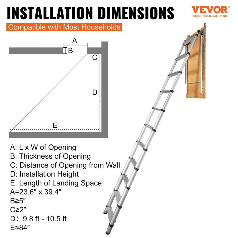 M6 - Automatic 350lb Capacity Aluminum Attic Ladder with Insulated Door