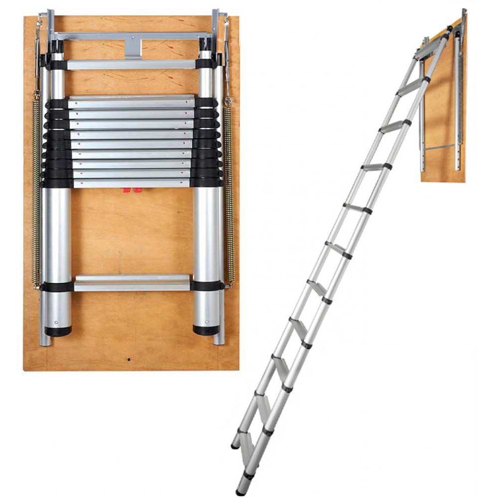 M6 - Automatic 350lb Capacity Aluminum Attic Ladder with Insulated Door