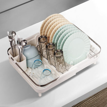 WK810171-3 - Expandable 18.5" VEVOR Stainless Steel Dish Rack with Rotatable Drainboard