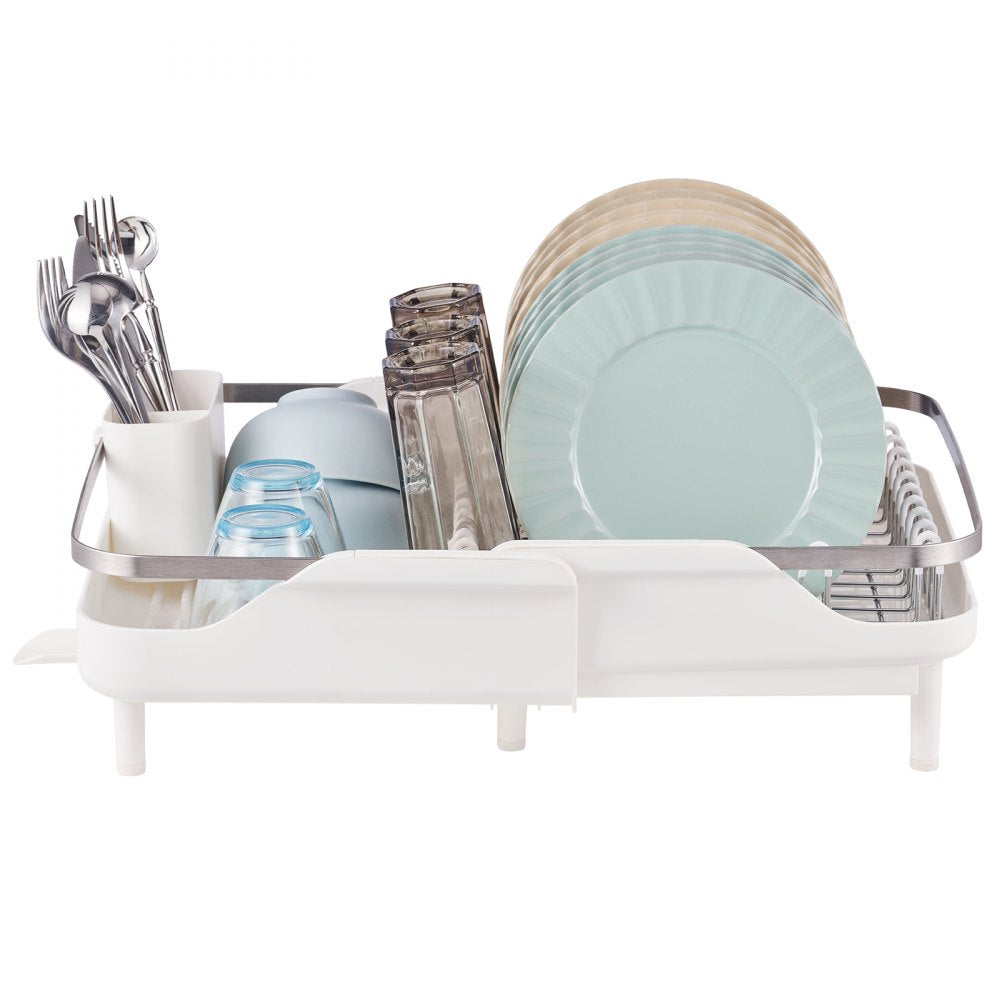 WK810171-3 - Expandable 18.5" VEVOR Stainless Steel Dish Rack with Rotatable Drainboard