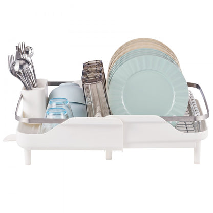 WK810171-3 - Expandable 18.5" VEVOR Stainless Steel Dish Rack with Rotatable Drainboard