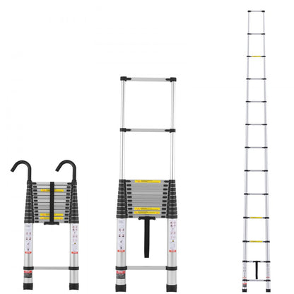 ML-1050P - 16.4FT Durable Aluminum Telescoping Ladder, 375 lbs Capacity