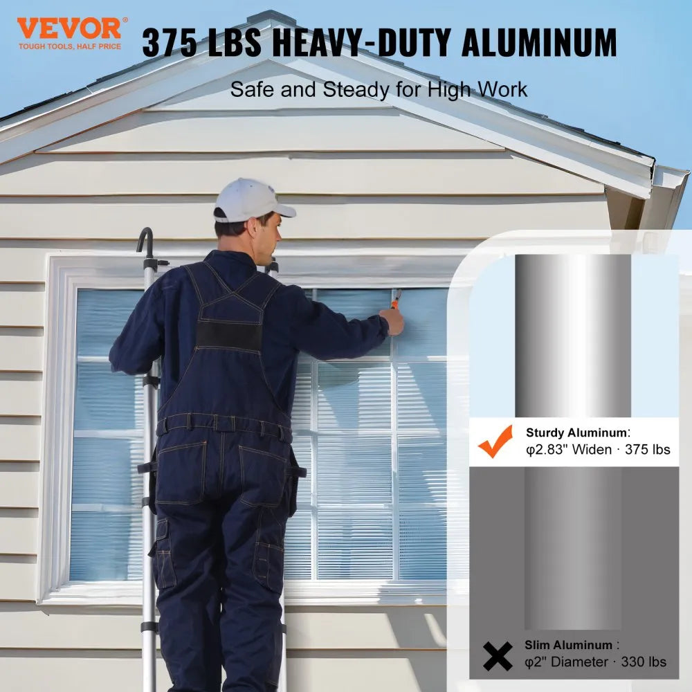 ML-1062P - 20.3FT Aluminum Telescoping Ladder with Non-Slip Support