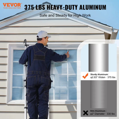 ML-1062P - 20.3FT Aluminum Telescoping Ladder with Non-Slip Support