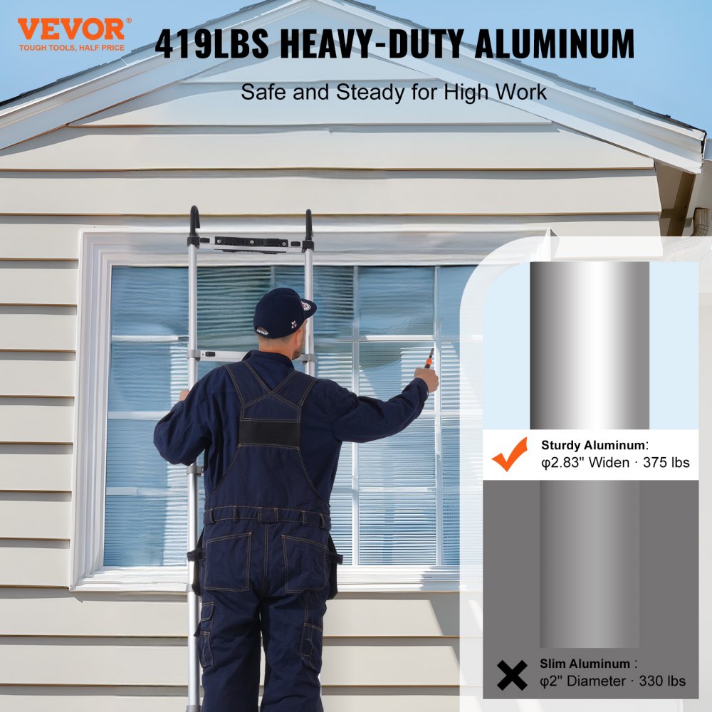 ML-1050Z - 16.5FT Aluminum Telescopic Ladder with Non-slip Support