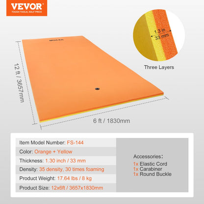 FS-144 - 12x6 FT Lightweight Lily Pad Mat for Lakes & Pools