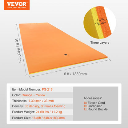 FS-216 - 18x6 ft Durable Lily Pad Floating Mat for Family Water Fun