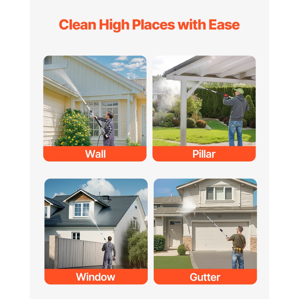 QD-SSG03 - 18 ft Telescoping Pressure Washer Wand with Accessories