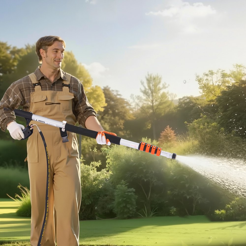 QD-SSG01 - 21 ft Telescoping Pressure Washer Wand with Brush Accessories