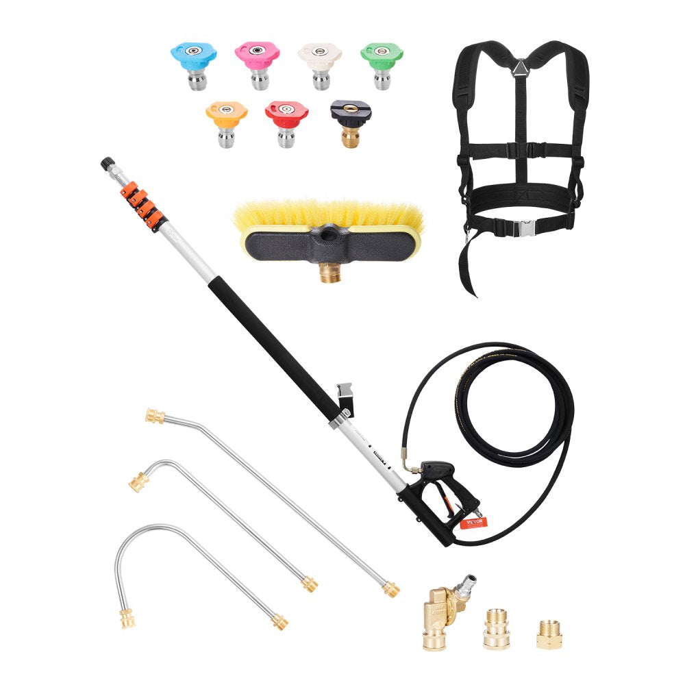 QD-SSG01 - 21 ft Telescoping Pressure Washer Wand with Brush Accessories