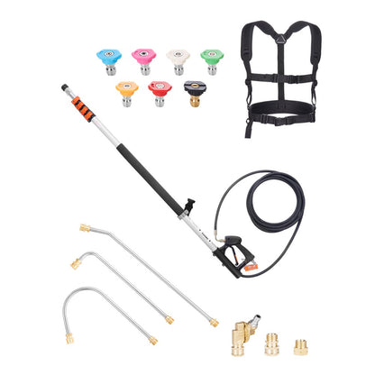 QD-SSG02 - 21 ft Lightweight Telescoping Pressure Washer Wand with 7 Nozzles