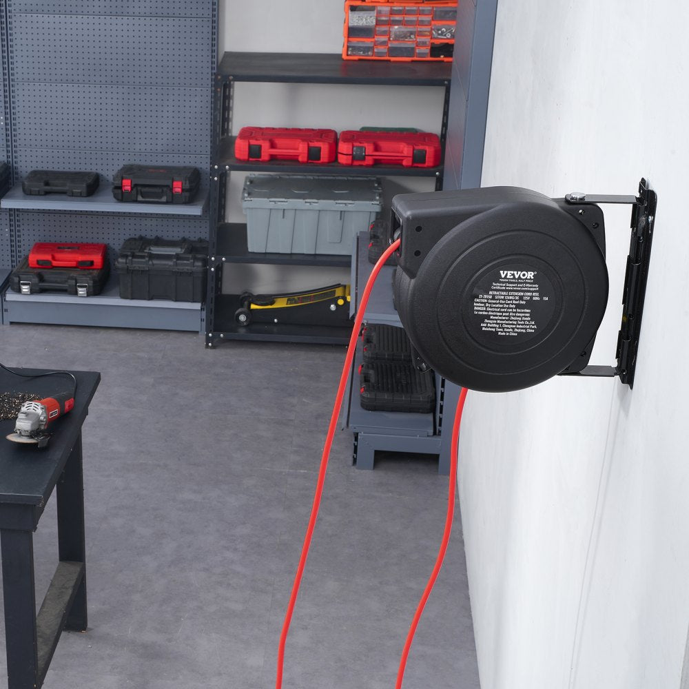 ZX-ZD150 - 45FT Retractable Extension Cord Reel with Safety Cut-Off