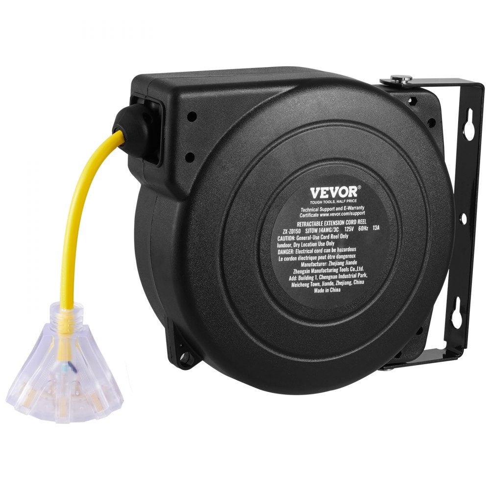 ZX-ZD150 - 50FT Retractable Extension Cord Reel with 13A Circuit Breaker