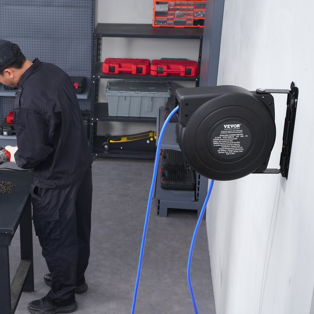 ZX-ZD150 - 50FT Retractable Extension Cord Reel with Circuit Breaker