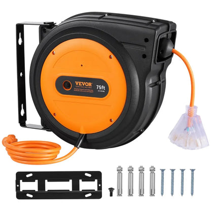 ZX-ZD200 - 75FT Outdoor Retractable Cord Reel with 13A Breaker