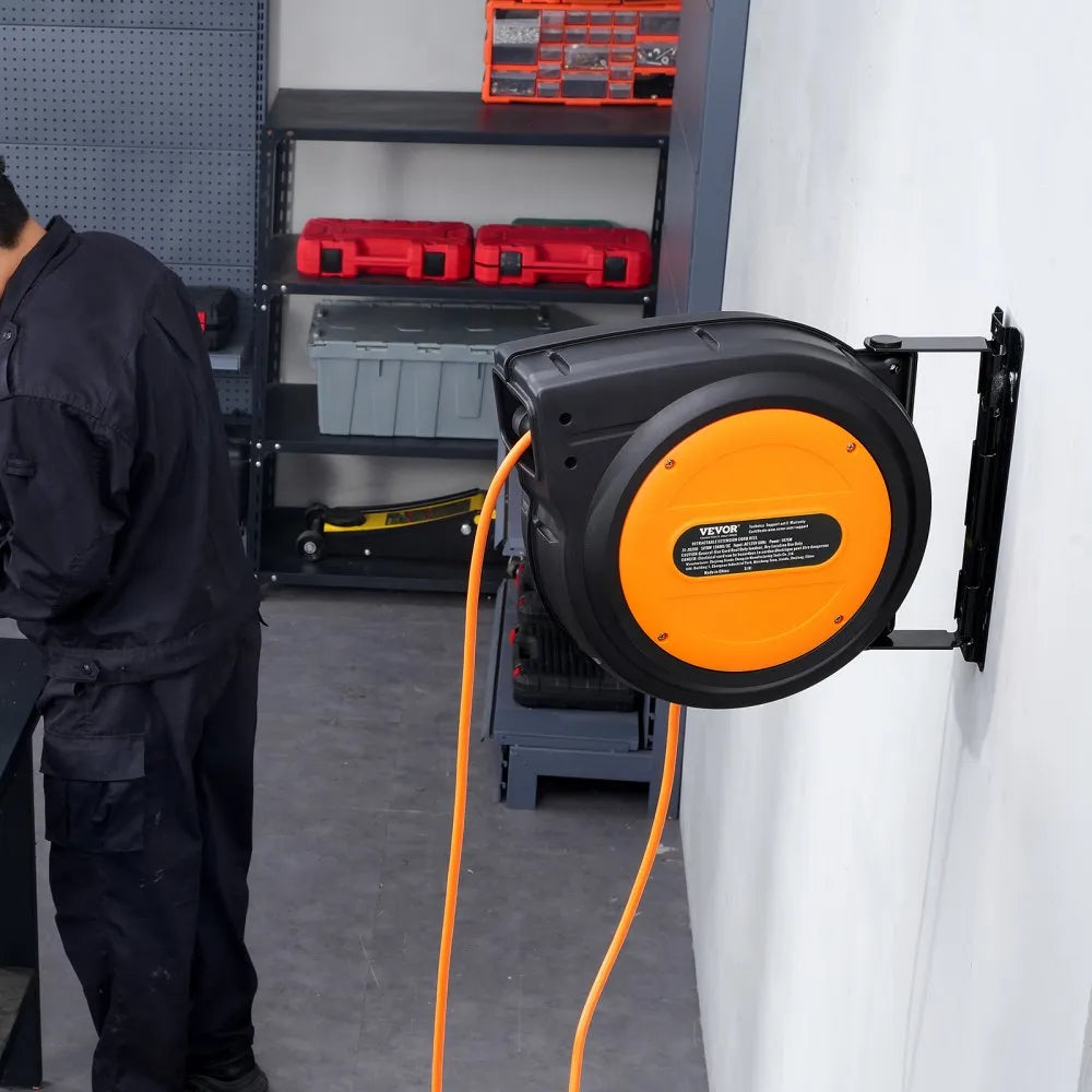ZX-ZD200 - 80FT Retractable Cord Reel with 15A Circuit Breaker