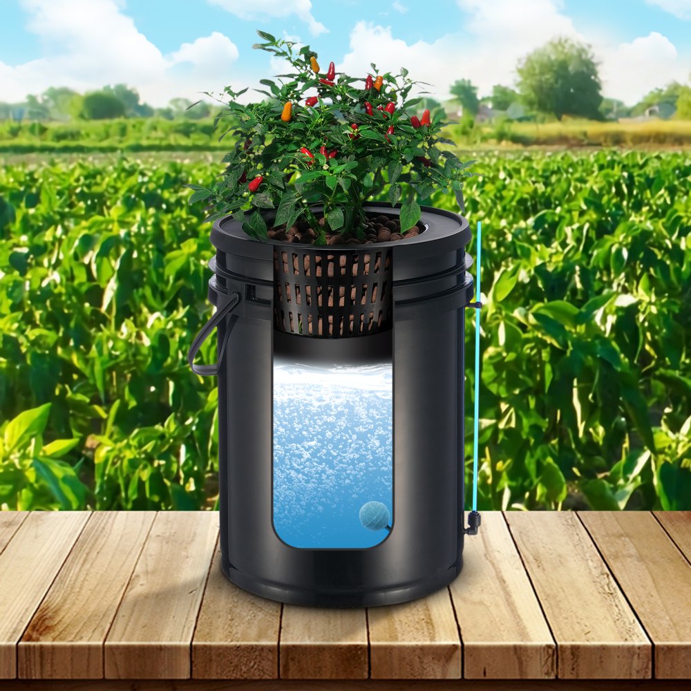 EHW0002C-DR - 2-Bucket Hydroponic Grow System with Top Drip Irrigation