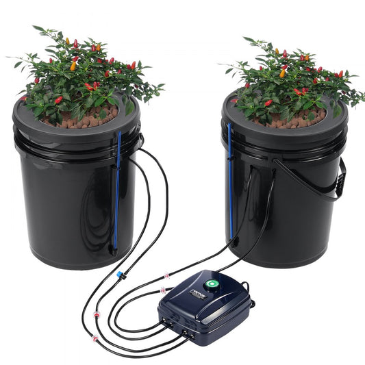 EHW0002C-DR - 2-Bucket Hydroponic Grow System with Top Drip Irrigation