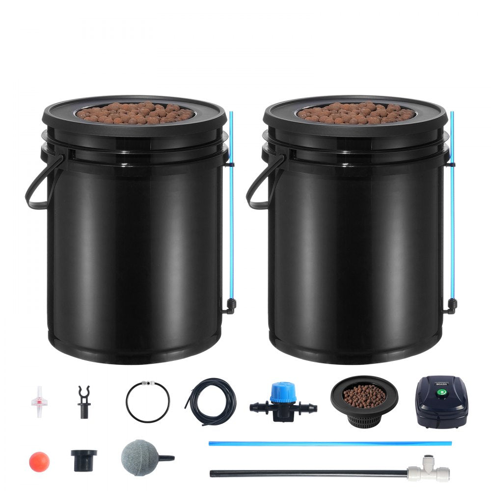 EHW0002C-DR - 2-Bucket Hydroponic Grow System with Top Drip Irrigation