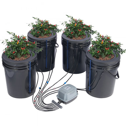 EHW0004C-DR - 4-Bucket Hydroponic Grow System for Vegetables & Fruits