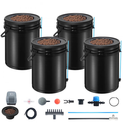 EHW0004C-DR - 4-Bucket Hydroponic Grow System for Vegetables & Fruits