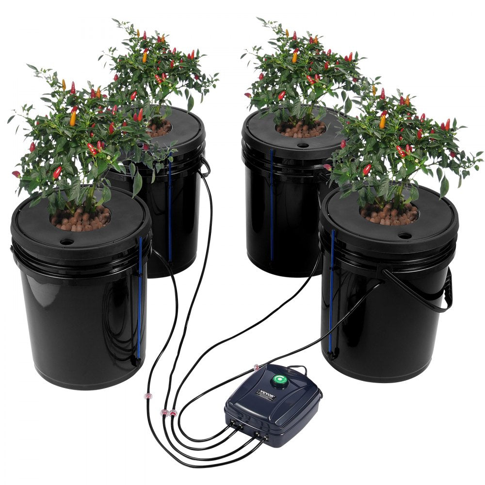 V-4US - 5 Gallon Hydroponic System with 4 Buckets & Air Pump