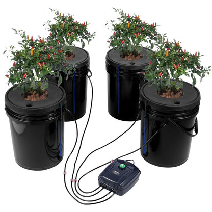 V-4US - 5 Gallon Hydroponic System with 4 Buckets & Air Pump