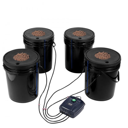 V-4US - 5 Gallon Hydroponic System with 4 Buckets & Air Pump