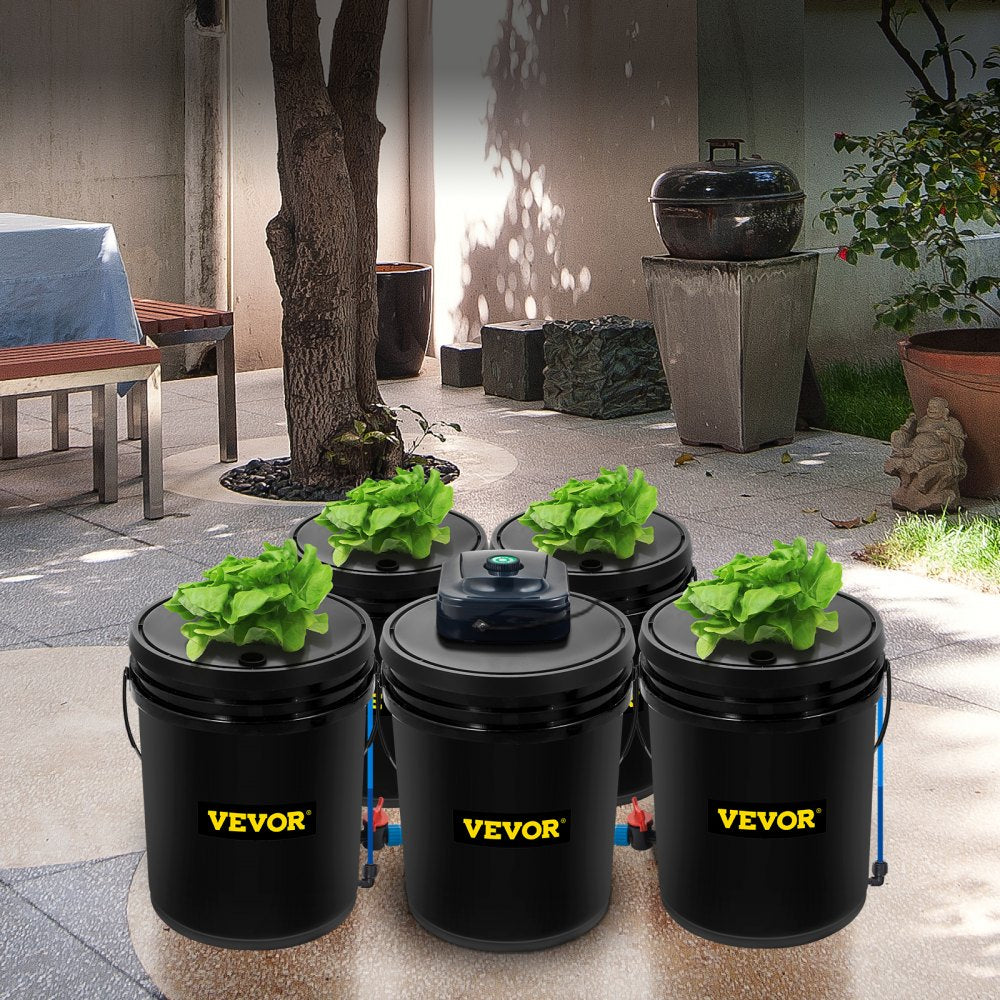 V-4p1US - 5-Gallon DWC Hydroponic System with 4 Planting Buckets