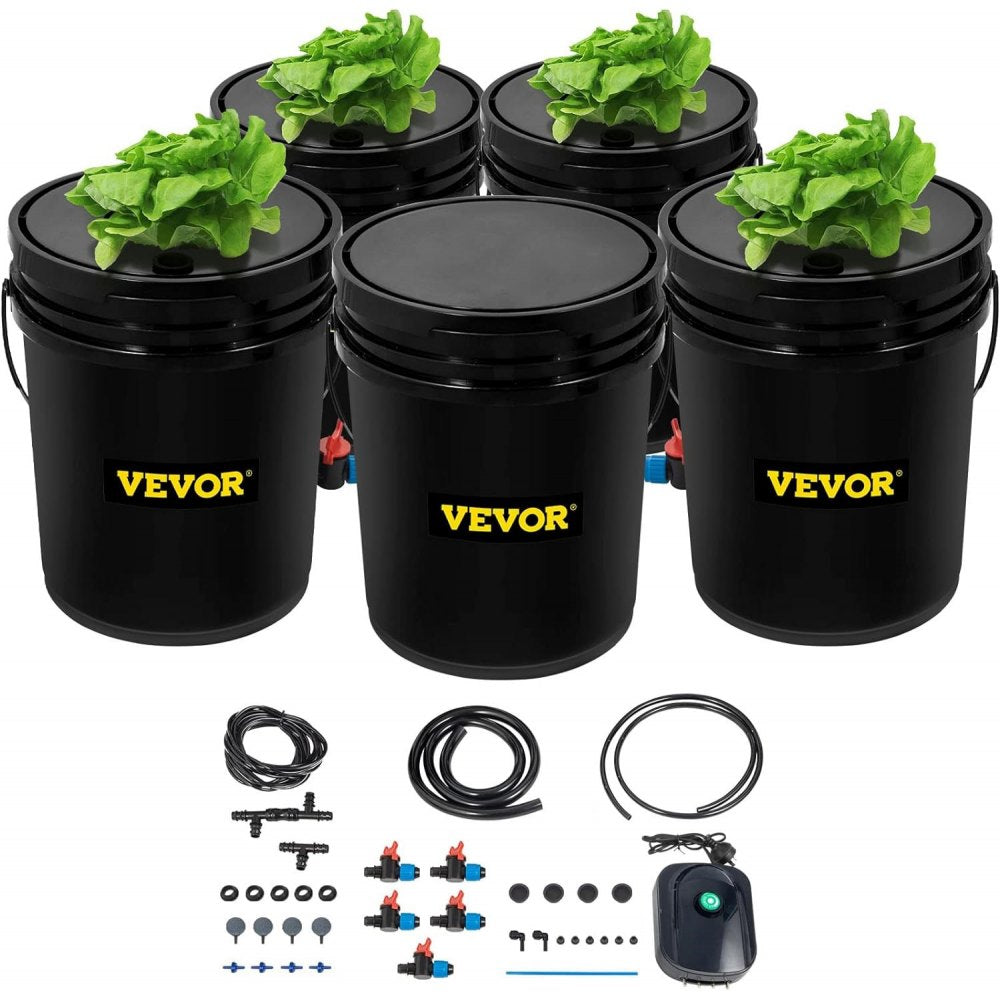 V-4p1US - 5-Gallon DWC Hydroponic System with 4 Planting Buckets