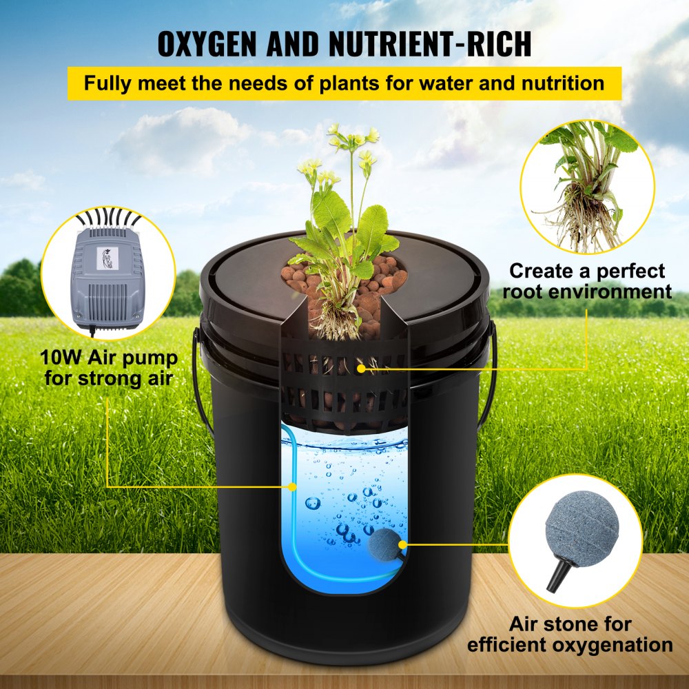 V-8US - 8-Bucket Hydroponic System for Indoor/Outdoor Vegetables, 5 Gallon