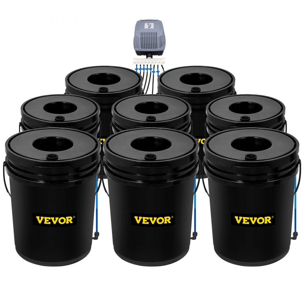 V-8US - 8-Bucket Hydroponic System for Indoor/Outdoor Vegetables, 5 Gallon