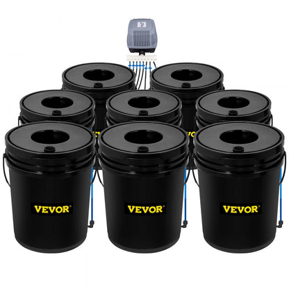 V-8US - 8-Bucket Hydroponic System for Indoor/Outdoor Vegetables, 5 Gallon