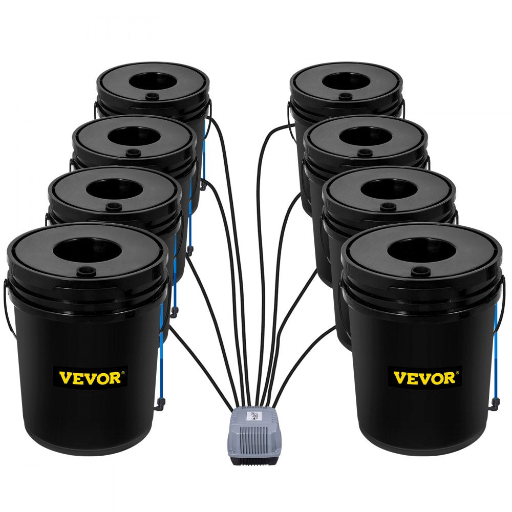 V-8US - 8-Bucket Hydroponic System for Indoor/Outdoor Vegetables, 5 Gallon