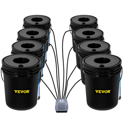 V-8US - 8-Bucket Hydroponic System for Indoor/Outdoor Vegetables, 5 Gallon