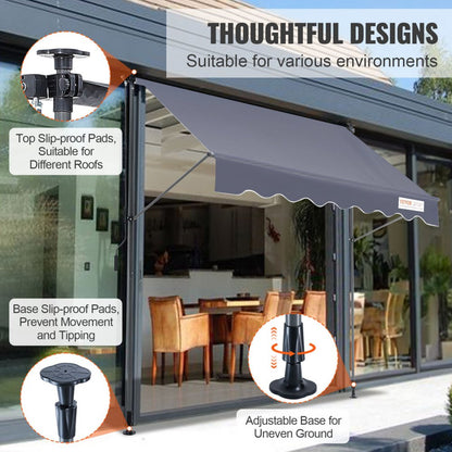 SDA300120 - 118" VEVOR Manual Retractable Awning with UV80+ Protection