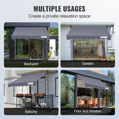 SDA300120 - 118" VEVOR Manual Retractable Awning with UV80+ Protection