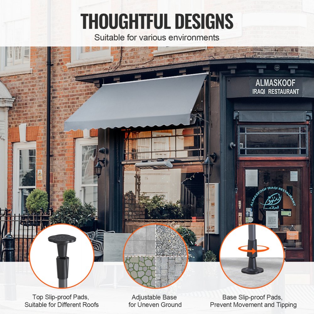 SDA350120-1 - UV-Resistant Retractable Patio Awning with Adjustable Crank Handle