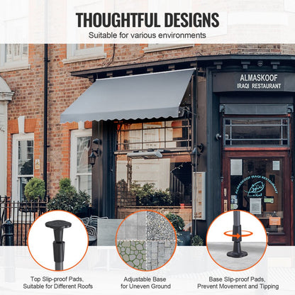SDA350120-1 - UV-Resistant Retractable Patio Awning with Adjustable Crank Handle