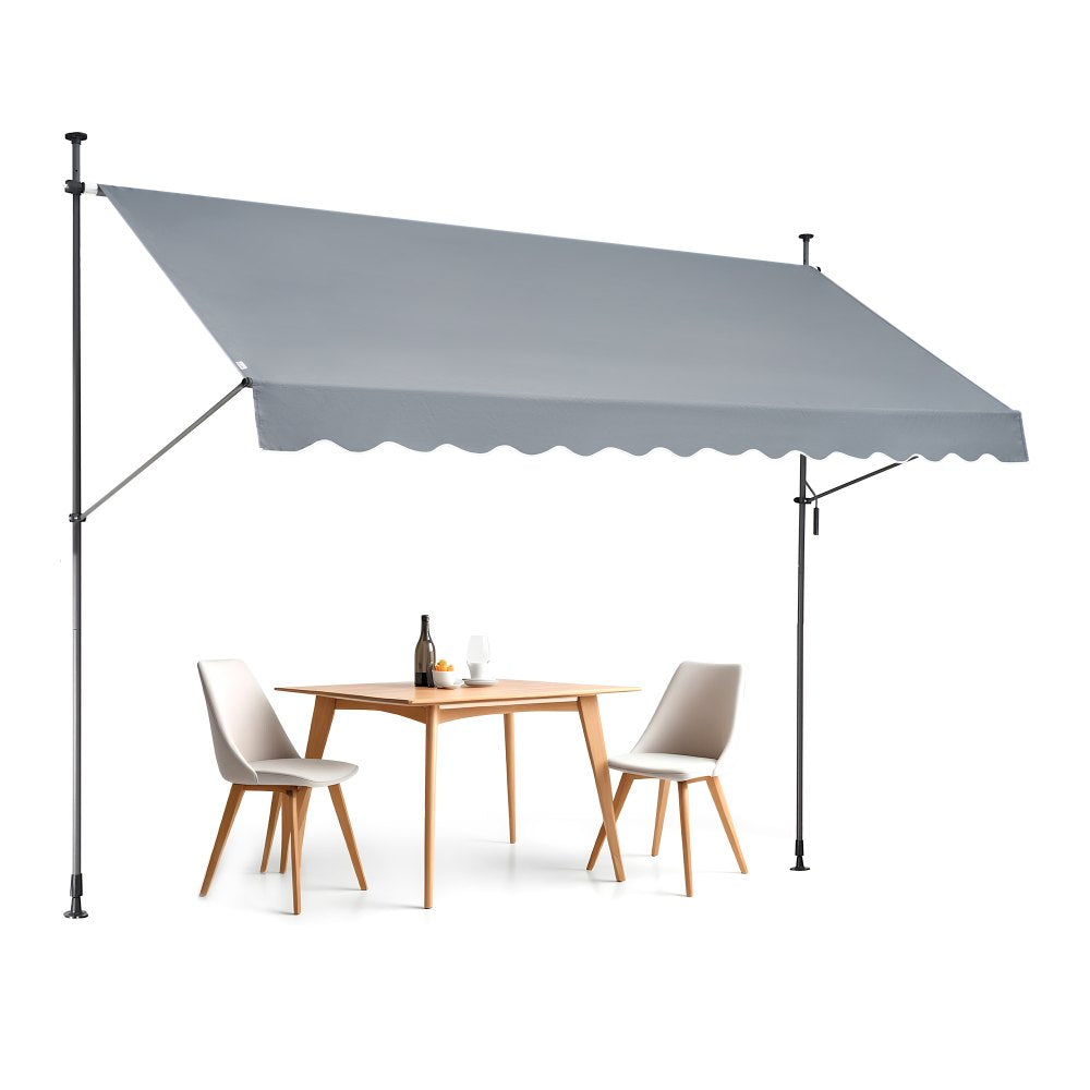 SDA350120-1 - UV-Resistant Retractable Patio Awning with Adjustable Crank Handle
