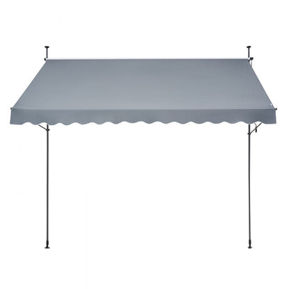 SDA350120-1 - UV-Resistant Retractable Patio Awning with Adjustable Crank Handle