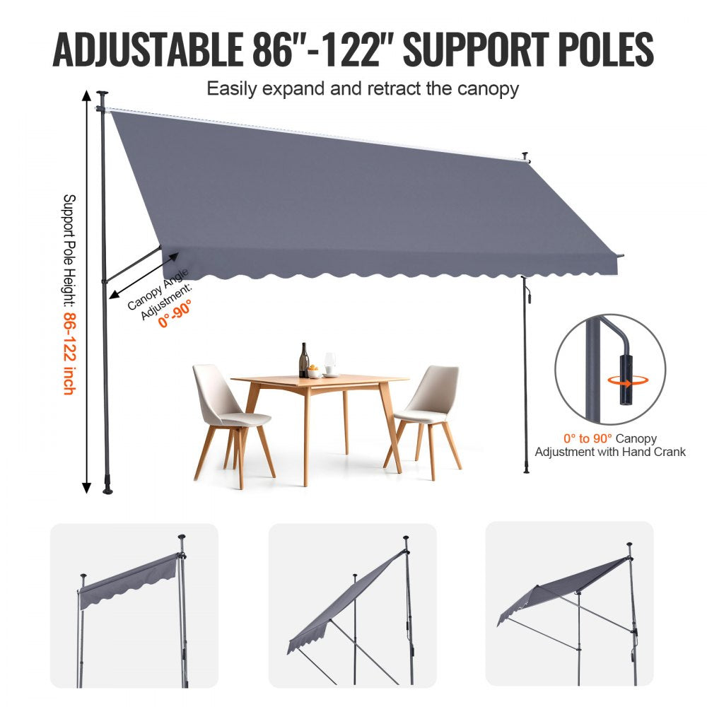 SDA450120-1 - UV84+ Waterproof Retractable Awning with Adjustable Height