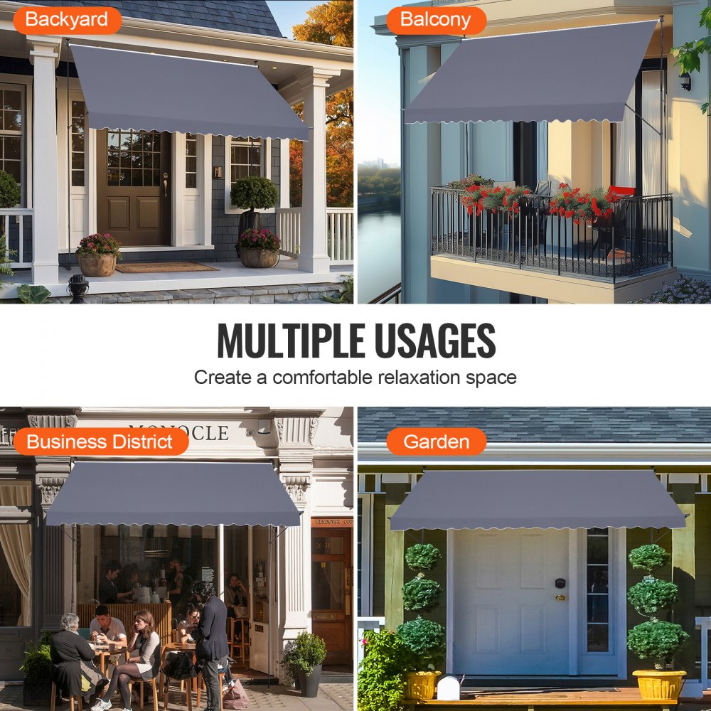 SDA450120-1 - UV84+ Waterproof Retractable Awning with Adjustable Height